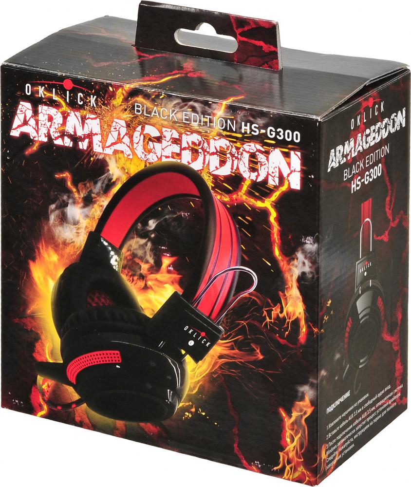Наушники Oklick HS-G300 Armageddon (черный/красный)