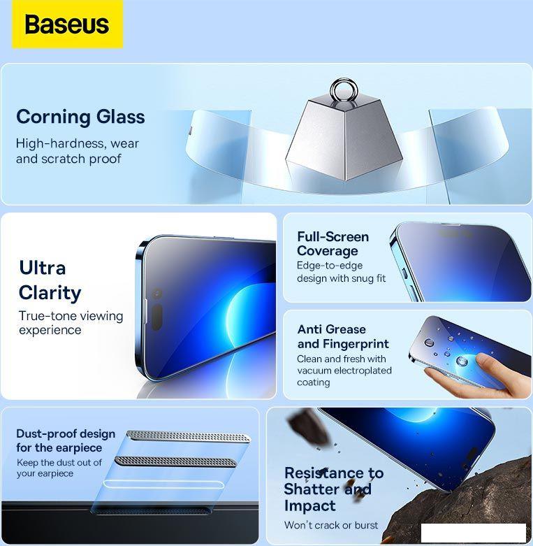 Защитное стекло Baseus Corning Series для iPhone 13/13 Pro/14