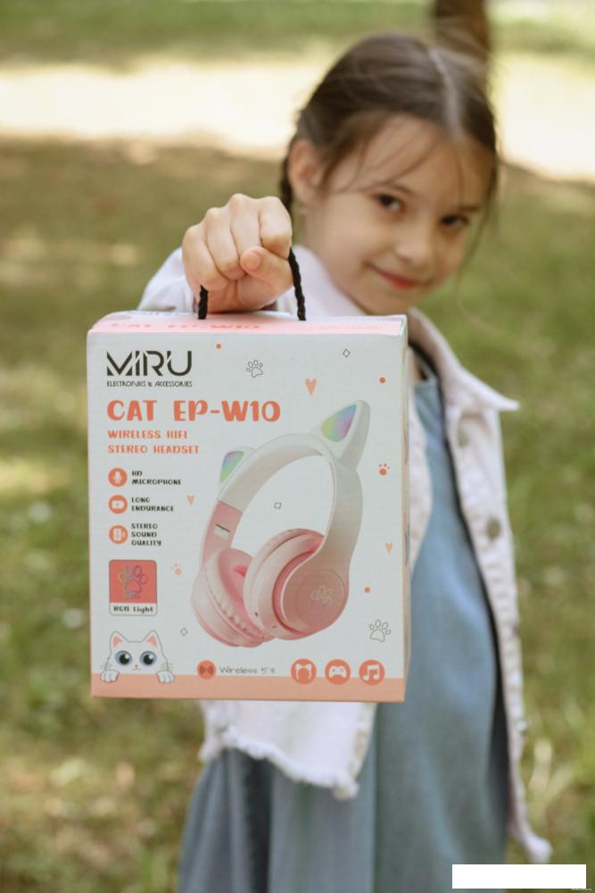 Наушники Miru Cat EP-W10 (розовый) + Defender Enjoy S600
