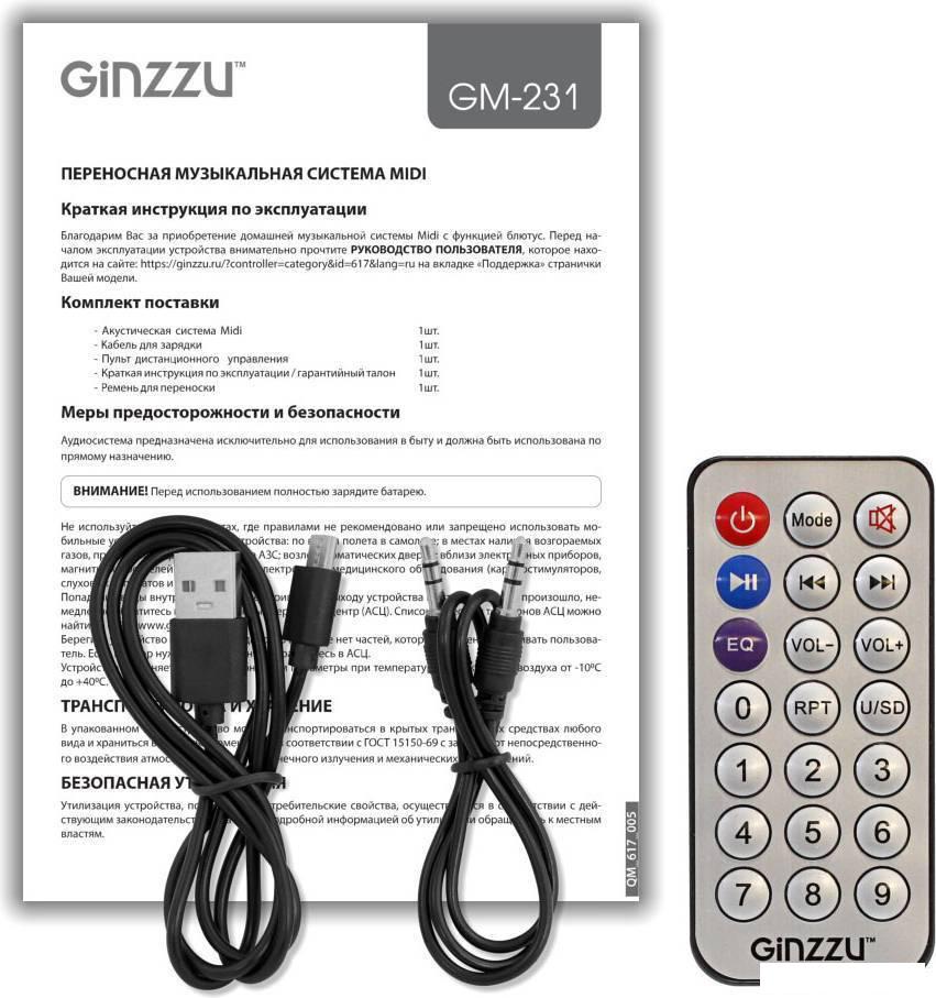 Беспроводная колонка Ginzzu GM-231
