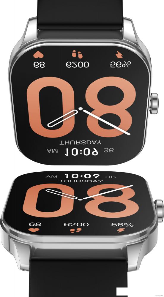 Умные часы Amazfit Pop 3S (серебристый, с силиконовым ремешком)